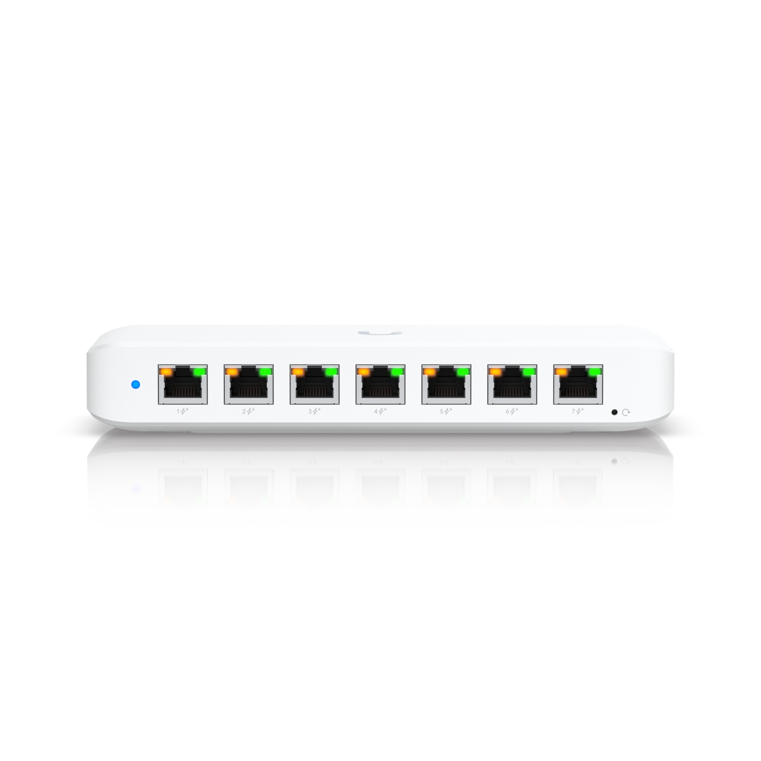 Ubiquiti Switch full managed Layer2 8 Port - 8x GbE - PoE Budget 42W - 7x PoE at - 1x PoE bt In - Desktop - Lüfterlos - UniFi - USW-Ultra