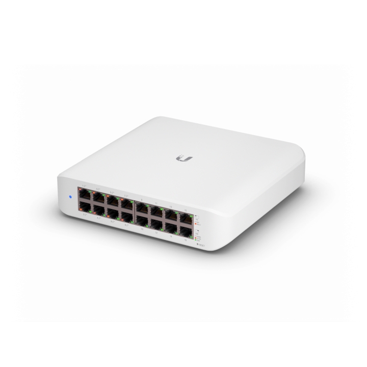 Ubiquiti Switch smart managed Layer2 16 Port - 16x GbE - PoE Budget 45W - 8x PoE at - Desktop - Lüfterlos - UniFi - USW-Lite-16-POE