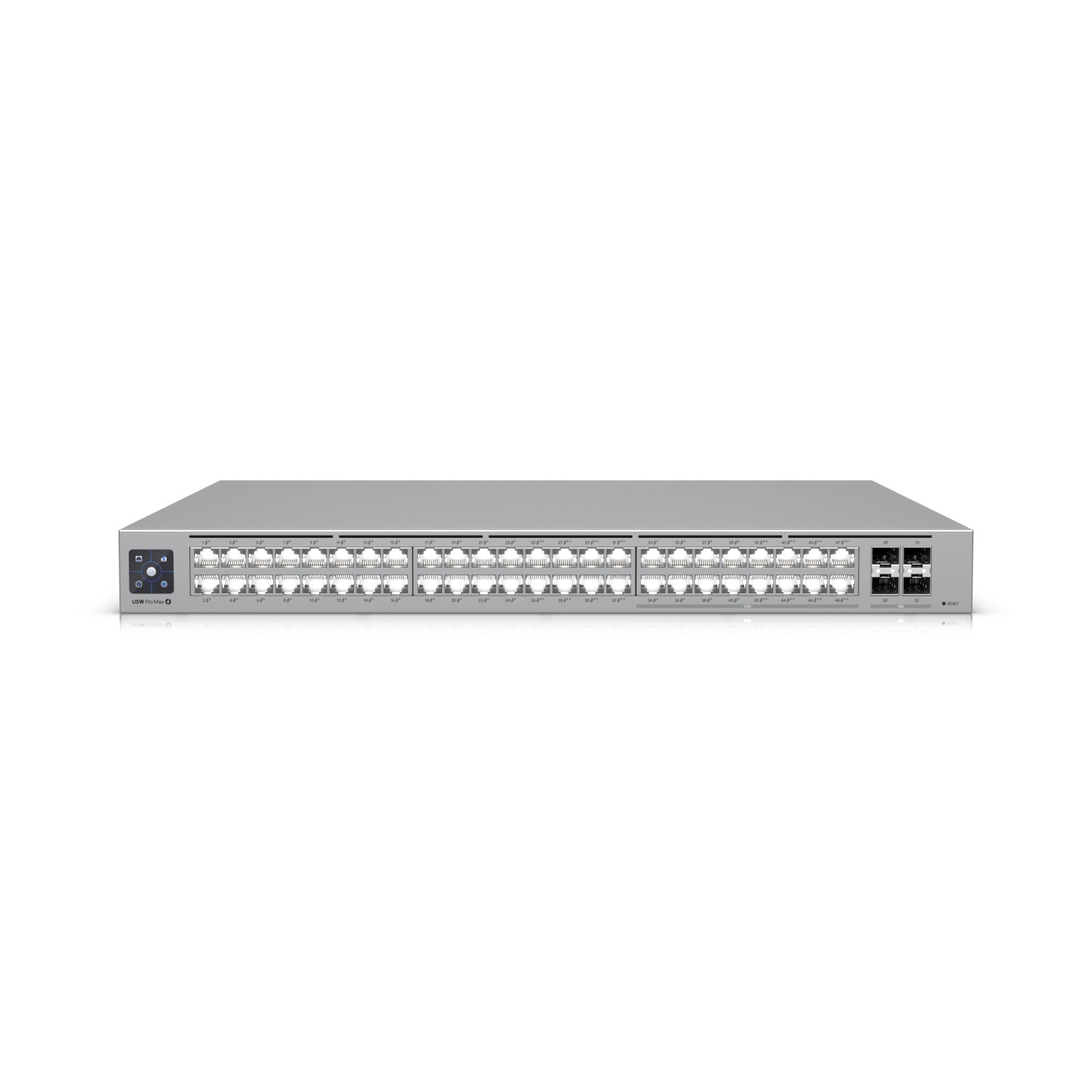 Ubiquiti Switch full managed Layer3 52 Port - 16x 2,5 GbE - PoE Budget 720W - 16xPoE bt - 32xPoE at - 4x SFP+ - 19" - UniFi - USW-Pro-Max-48-PoE