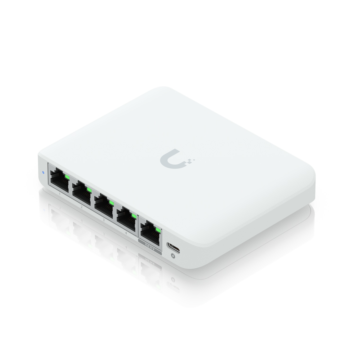 Ubiquiti Switch smart managed Layer2 5 Port - 5x GbE - 1x PoE at In - Desktop - Lüfterlos - UniFi - USW-Flex-2.5G-5