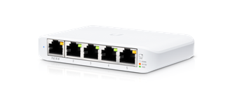 Ubiquiti Switch smart managed Layer2 5 Port - 5x GbE - 1x PoE at In - Desktop - Lüfterlos - UniFi - USW-Flex-Mini