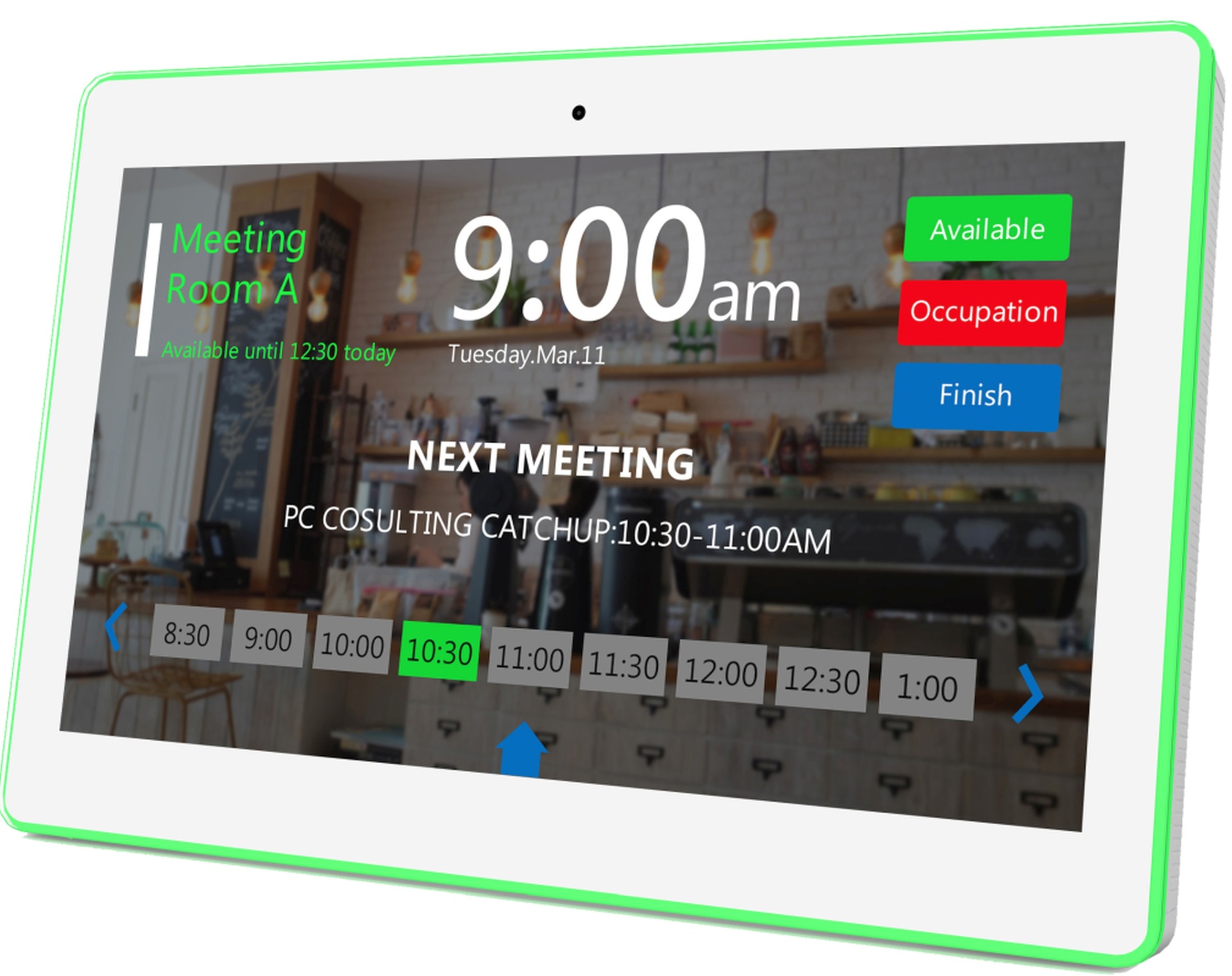 ALLNET Meetingraum RGB LED Tablet 13 Zoll RK3576 Android 16 und NFC/RFID Farbe weiß